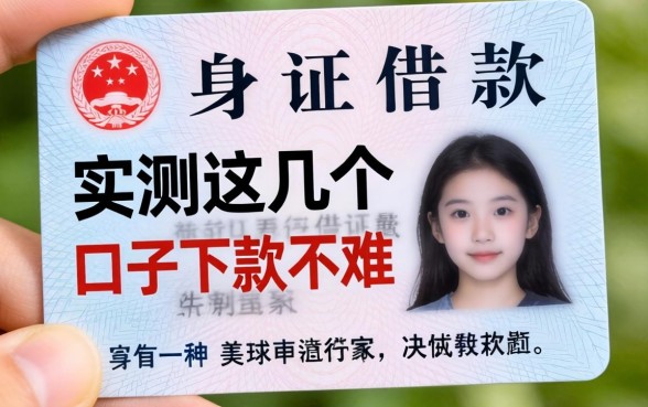 如何凭一张身份证借款呢？实测这几个口子下款不难