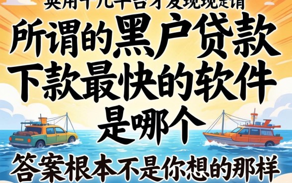 我试了十几个平台才发现，所谓的黑户贷款下款最快的软件是哪个，答案根本不是你想的那样