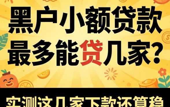 黑户小额贷款最多能贷几家?实测这几家下款还算稳