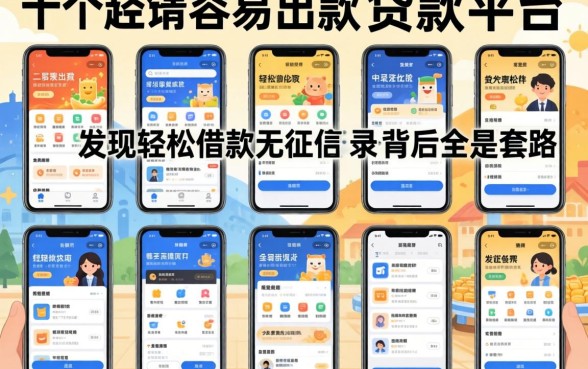 我试了十个所谓容易出款的贷款平台，发现轻松借款无征信记录的软件背后全是套路