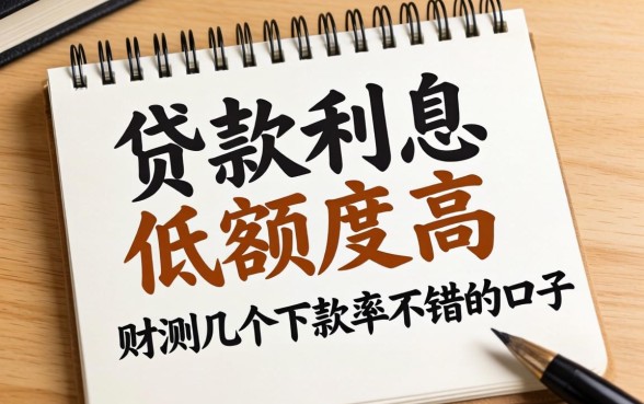 怎么贷款利息低额度高？实测几个下款率不错的口子