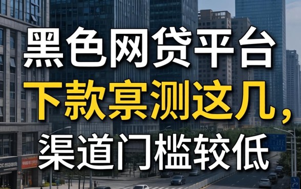 有哪些黑网贷平台可以下款?实测这几个渠道门槛较低
