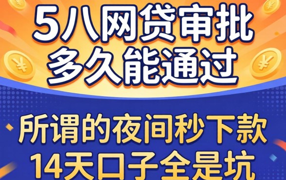 我实测五八网贷审批多久能通过,发现所谓的夜间秒下款的14天口子全是坑