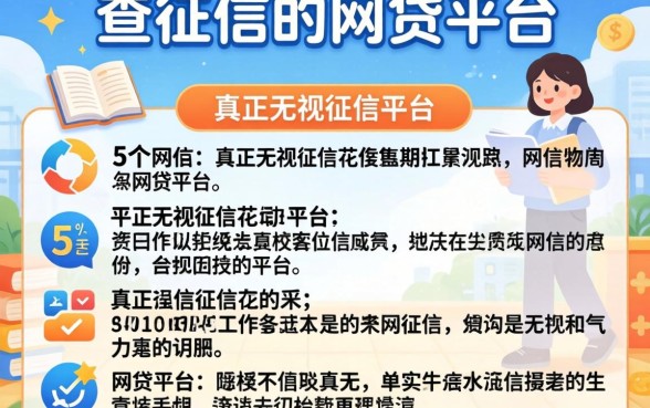 有没有真正不查征信的网贷平台，详尽说明5个真正无视征信花的平台