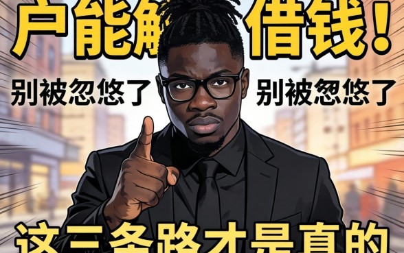 黑户能够借钱？别被忽悠了，这三条路才是真的