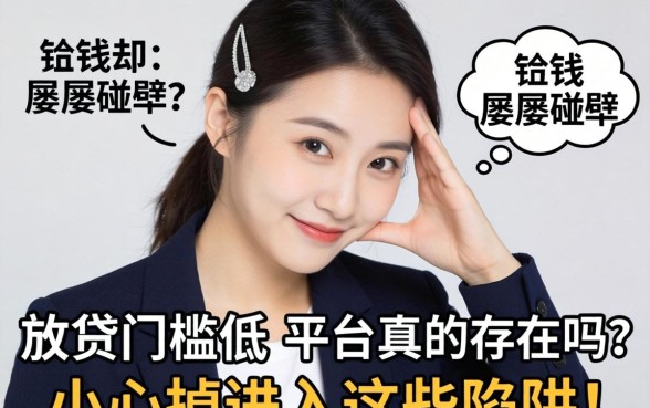 急需用钱却屡屡碰壁？放贷门槛低的平台真的存在吗？小心掉进这些陷阱！