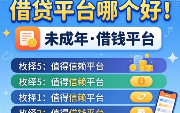 未成年借贷平台哪个好一点，枚举5个值得信赖的借钱平台