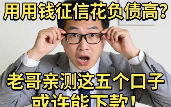 急用钱征信花负债高？老哥亲测这五个口子或许能下款！