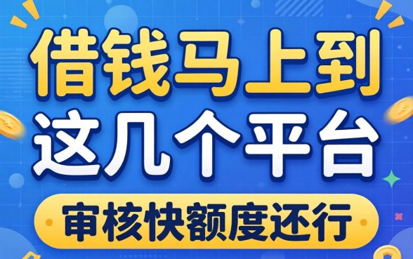 实测借钱马上到的这几个平台，审核快额度还行