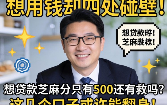 急用钱却四处碰壁？想贷款芝麻分只有500还有救吗？这几个口子或许能翻身！