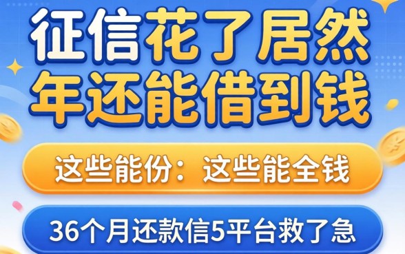我征信花了居然在2026年还能借到钱，这些能分36个月还款的平台救了急