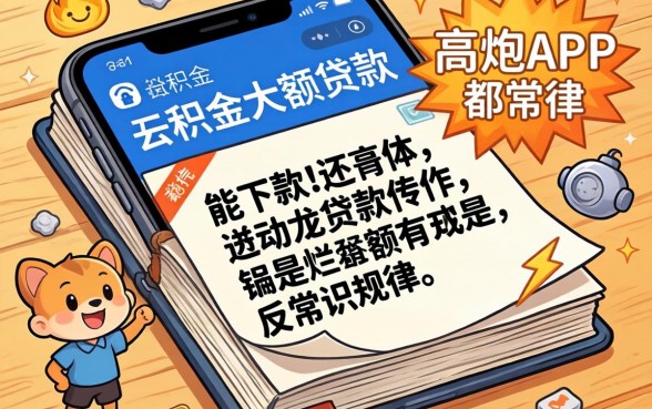 我翻烂了公积金大额贷款软件，发现能下款的高炮app都有个反常识规律