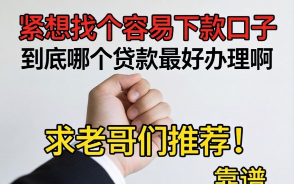 手头紧想找个容易下款的口子，到底哪个贷款最好办理啊？求老哥们推荐几个靠谱的！