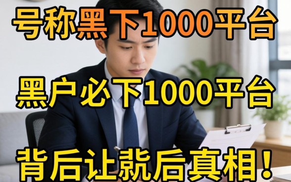 我翻遍全网发现，那些号称黑户必下1000的平台，背后真相让人意外