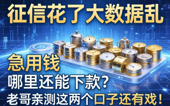 征信花了大数据乱，急用钱哪里还能下款？老哥亲测这几个口子还有戏！