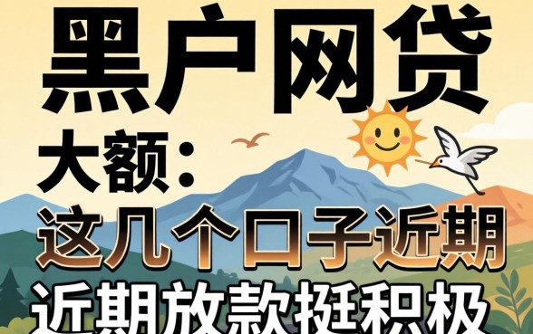 无视黑户的网贷 大额：这几个口子近期放款挺积极