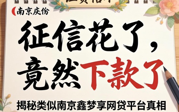 我征信花了竟然下款了，揭秘类似南京鑫梦享的网贷平台真相