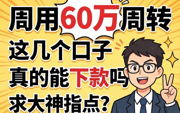 急用60万周转，这几个口子真的能下款吗？求大神指点！