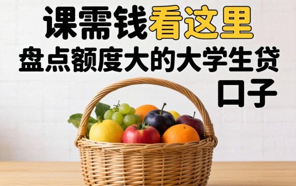 急需用钱看这里,盘点额度大的大学生贷款口子