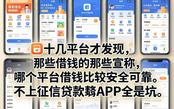 我试了十几个平台才发现，那些宣称在哪个平台借钱比较安全可靠和不上征信的贷款app全是坑
