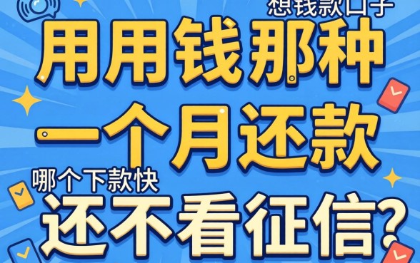 急用钱想找那种一个月还款的口子，哪个下款快还不看征信？