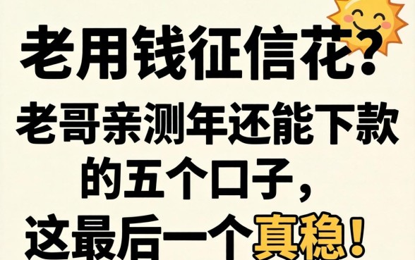 急用钱征信花？老哥亲测2026年还能下款的五个口子，这最后一个真稳！