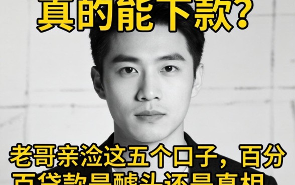无视黑白真的能下款？老哥亲测这五个口子，百分百贷款是噱头还是真相？
