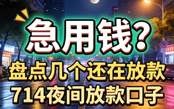 深夜急用钱？盘点几个还在放款的714夜间放款口子