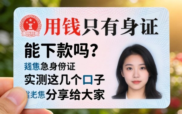 急用钱只有身份证能下款吗？实测这几个口子分享给大家