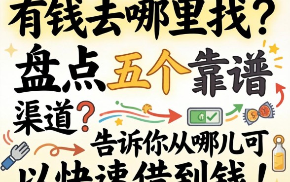 急需用钱去哪里找？盘点五个靠谱渠道，告诉你从哪儿可以快速借到钱！