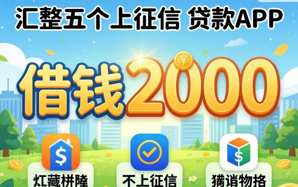 那里可以借钱2000，汇整五个不上征信的贷款app