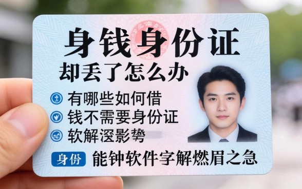 急需用钱身份证却丢了怎么办？有哪些如何借钱不需要身份证的软件能解燃眉之急？