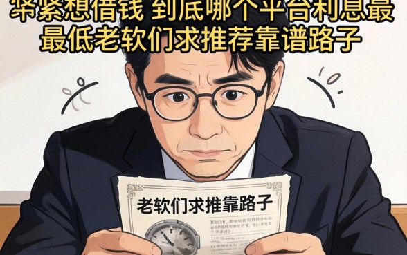 手头紧想借钱，到底哪个平台利息最低？老铁们求推荐靠谱路子！