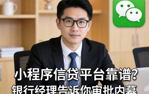 微信小程序借贷平台靠谱吗？银行经理告诉你审批内幕