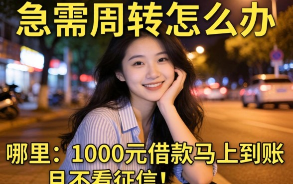 深夜急需周转怎么办?哪里可以1000元借款马上到账且不看征信?