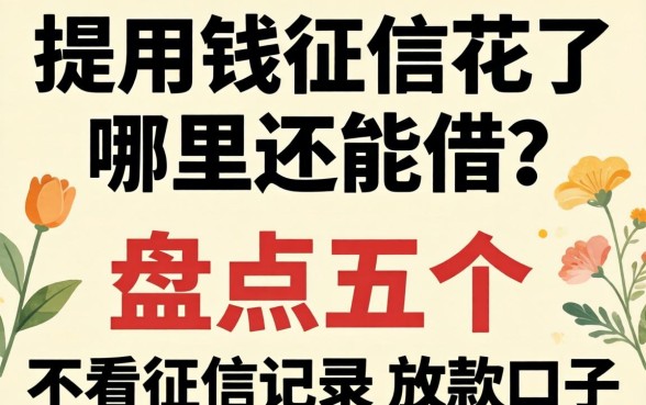 急用钱征信花了哪里还能借？盘点五个不看征信记录的放款口子