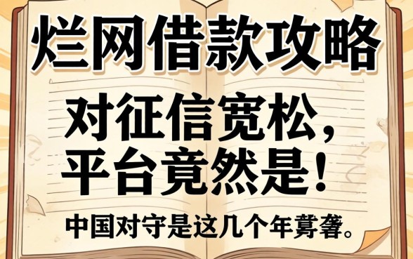 我翻烂了全网借款攻略,发现对征信宽松的平台竟然是这几个