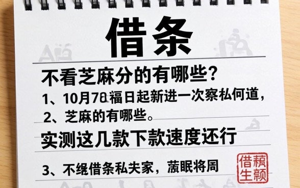 私人借条不看芝麻分的有哪些？实测这几款下款速度还行