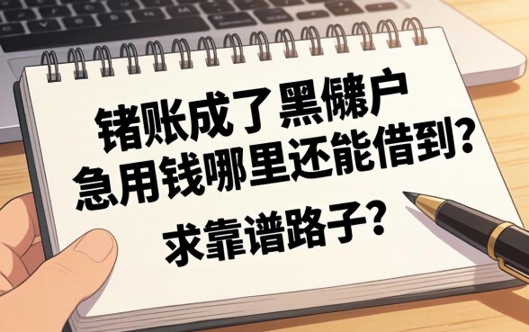 我有呆账成了黑户，急用钱哪里还能借到？求靠谱路子！