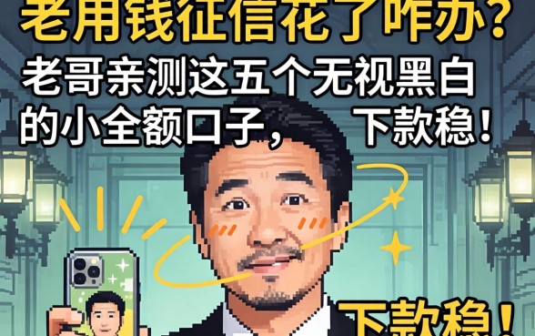 急用钱征信花了咋办？老哥亲测这五个无视黑白的小额口子，下款稳！