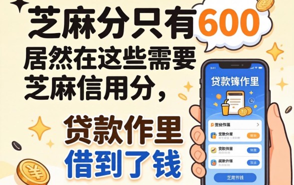 我芝麻分只有600，居然在这些需要芝麻信用分的贷款软件里借到了钱