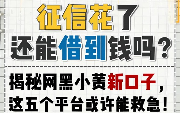 征信花了还能借到钱吗？揭秘2026网黑小贷新口子，这五个平台或许能救急！