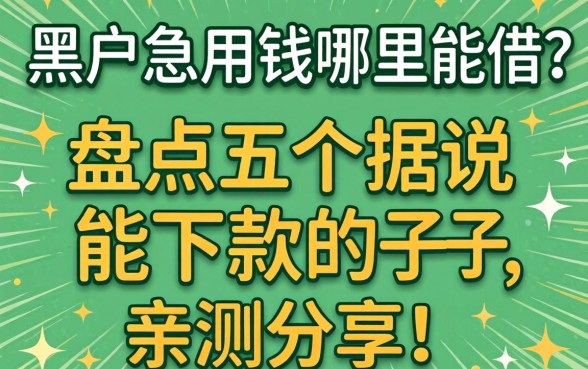 黑户急用钱哪里能借？盘点五个据说能下款的口子，亲测分享！
