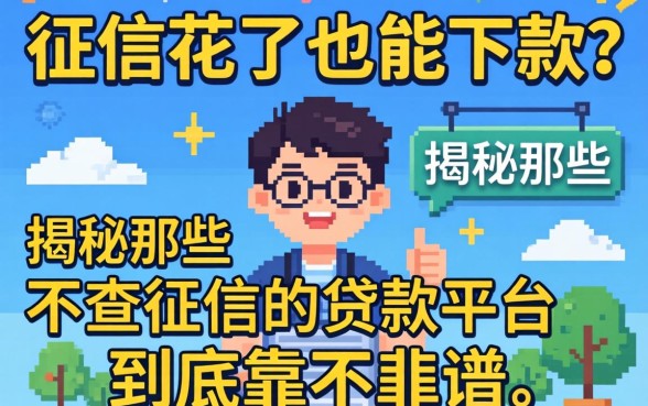 我去，征信花了也能下款？揭秘那些不查征信的贷款平台到底靠不靠谱