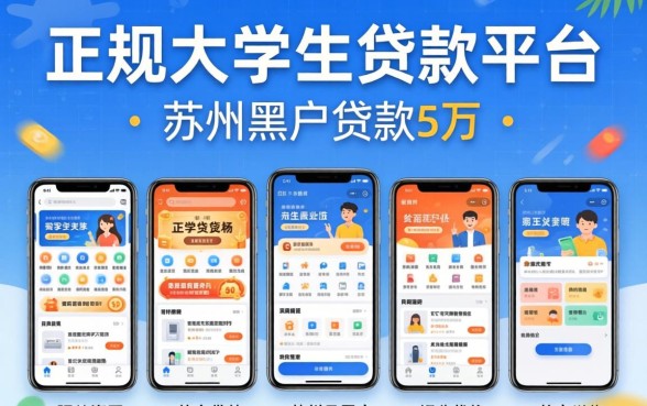 正规大学生贷款平台有哪些，陈列5个苏州黑户贷款5万的软件