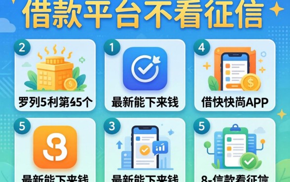 最快的借款平台不看征信，罗列5个最新能下来钱的app