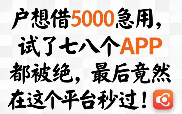 纯白户想借5000急用,试了七八个APP都被拒,最后竟然在这个平台秒过!