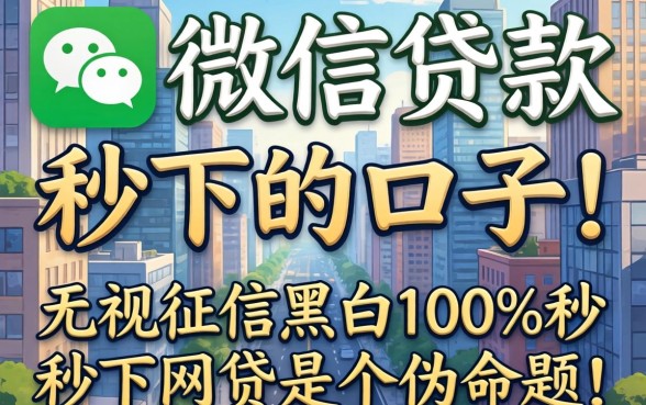 我试了微信贷款秒下的口子，发现无视征信黑白100%秒下网贷是个伪命题