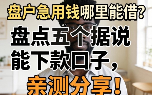 黑户急用钱哪里能借？盘点五个据说能下款的口子，亲测分享！