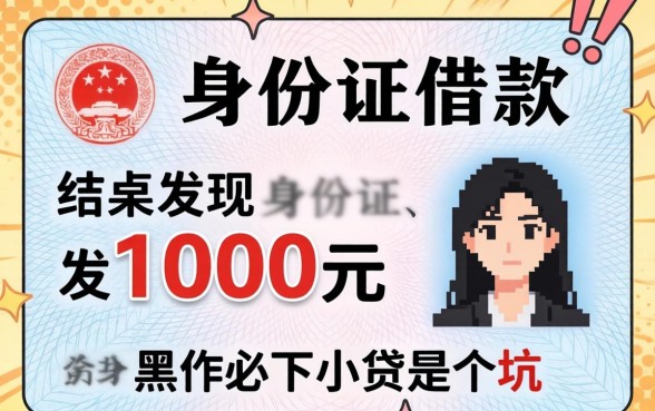 我试过只用身份证借款，结果发现1000元黑户必下小贷是个坑